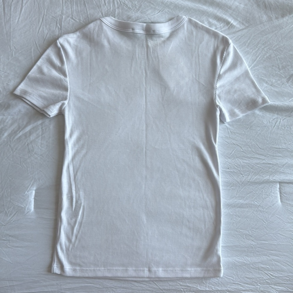 Zara Basic Ribbed Tee (White) - Picture 2 of 4
